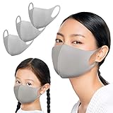 Duerfusa【Amazon限定ブランド】3枚組 洗える ひんやり マスク UVカット 吸汗速乾 メッシュ ムレない 大人 サイズ ライトグレー