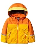 GEMYSE Toddler Rain Jacket Water-Repellent Toddler Boys Kids Rain Coat Lightweight Hooded Windbreaker Outwear Jacket(Radiant Yellow & Orange,3T)