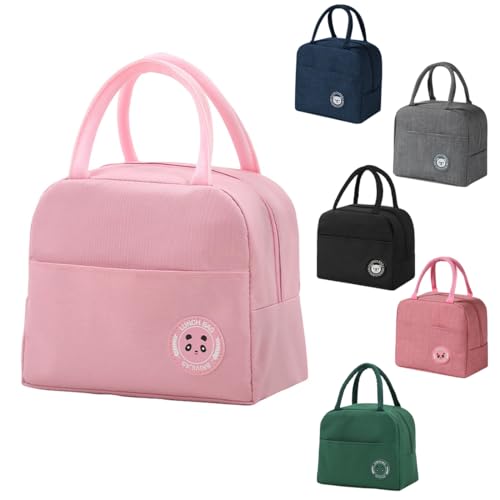 SHSMPXOY Bolsa Termica Porta Alimentos 6L Bolsa Comida Trabajo Bolsa Térmica para Almuerzo Porta Fiambrera de Gran Capacidad Lunch Bag Oficina Viaje Picnic Bolsa Isotermica Porta Alimento (Rosa)