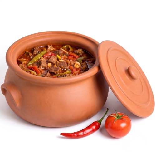 Hakan Suphan Handmade 4.7-Quart Midi Clay Cooking Pot with L...