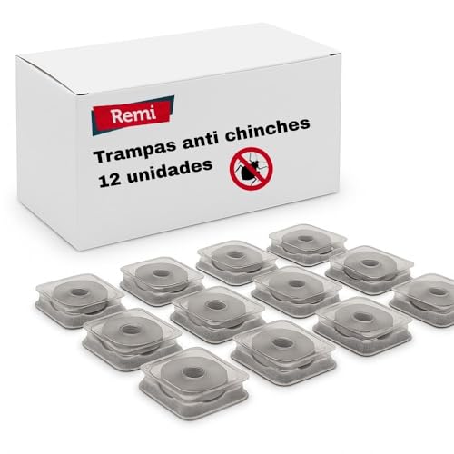 Remi Hogar Trampa Detectora de Chinches 12 Unidades | Monitor Transparente con Adhesivo Duradero | Prevención y Control No Tóxico hasta 6 Meses