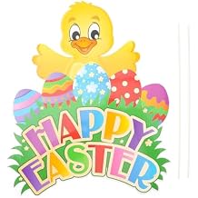 Easter Lawn Sign Chick Stake Outdoor Garden Decoration Party Ornament Spring Outdoor Decor for Easter and Lawn