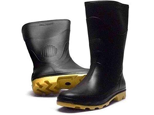 Bota Borracha Pvc Galocha de Chuva Solado Amarelo Motoqueiro 42