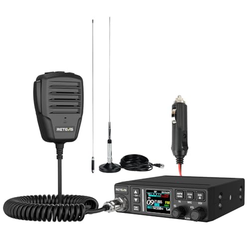 Image of Retevis MB3B CB Radio Kit with Antenna, NRC Noise Cancellation, Long Range CB Mobile Radio, WX Channel, Brightness Color LCD, AM /FM, 12V /24V, EMG Channels 9 /19 Radios for Long Haul Trucker Off-Road
