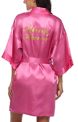Image of Giova Women Bridal Robe for Bride and Bridesmaid Getting Ready Wedding Party Bathrobe