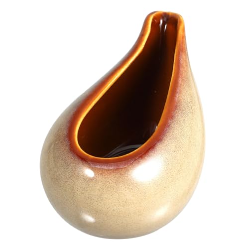 GRIRIW Dipping Pot Espresso Cup Iced Tea Syrup Pitcher Coffee Creamer Container Gravy Boat Porcelain Sauce Cup Bottle Steaming Creamer Carafe Serving Bowls Condiment Bowl Lid Mat Ceramics
