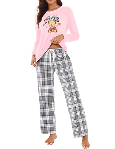 Ensembles de pyjama femme hiver chaud Ekouaer avec poches S-XXL