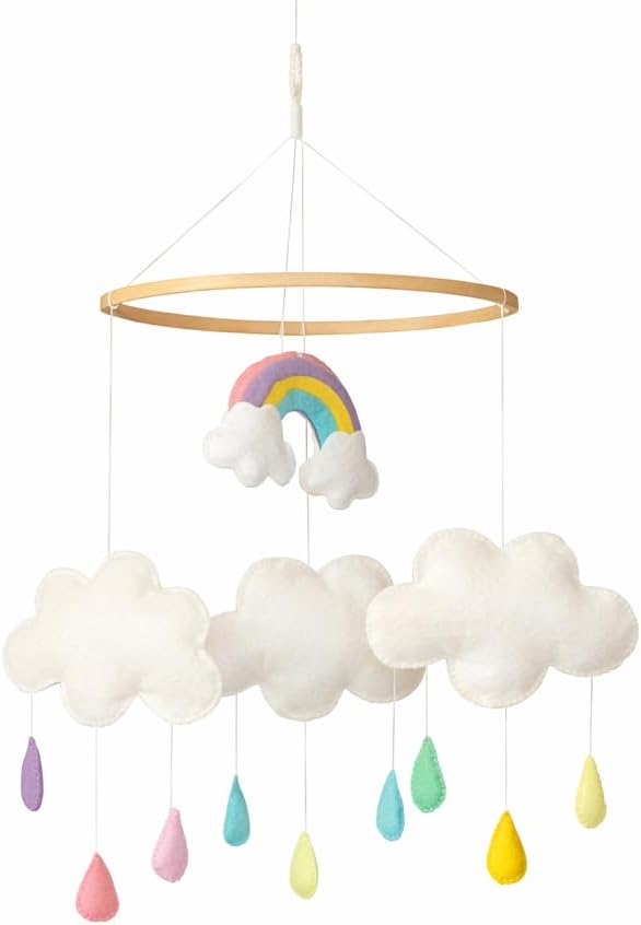 Rainbow nursery mobile Cloud baby mobile raindrops cot mobile rainbow baby Raibow nursery decoration rainbow rain nursery rainbow cloud