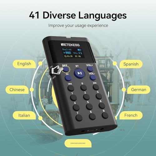 Retekess TT128 Sistema de Guía Turística Automatizada, Sistema de Audio para Tours Autoguiados | para Museos, Autoguiado, Soporta 41 Idiomas, 16GB de Almacenamiento, 2 modos de repetición, Paquete de 5 miniatura 3