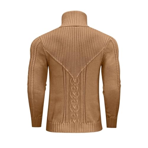 Men's Chunky Cable Knit Sweater Crew Neck Pullover Long Sleeve Heavy Comfortable Warm Casual Slim Fit Top4