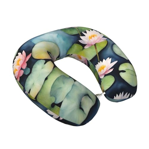 Almohada de viaje de espuma viscoelástica negra ajustable miniatura 2