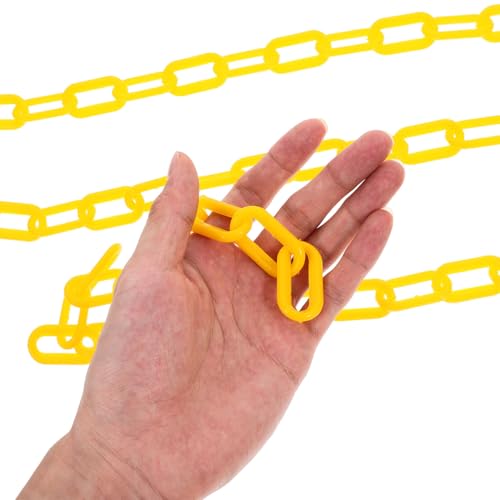 CLISPEED Corrente de Barreira de Segurança de Plástico Amarelo Corrente de Segurança de Cautela para