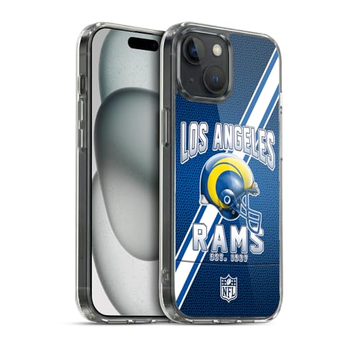 Head Case Designs sous Licence Officielle NFL Bandes De Football 100e Los Angeles Rams Logo Art Coque en Gel [Qualité Militaire] Compatible avec Apple iPhone 15 Et...