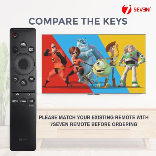 7SEVEN® Compatible with Samsung Smart 4K Tv Remote Original Led UHD QLED Television and Monitor Suitable for Frame Ultra 6 7 8 Series with Hot Keys BN59 Model Without Voice Command, AA Battery 7