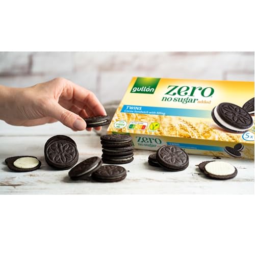 بسكويت كاكاو توينز بدون سكر مضاف مع حشوة الفانيليا بطعم لذيذ ومقرمش ومخبوز بشكل مثالي من جوللون - 210 جم