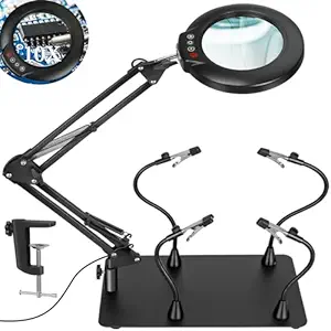 Soldering Station Helping Hands with Magnifying Glass Third Hand Solder Tool