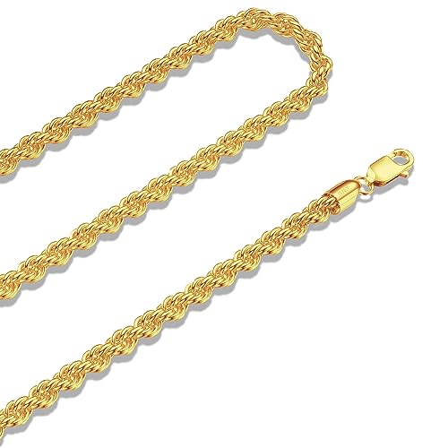 925 Sterling Silver Rope Chain Lobster Clasp 2.5mm Silver Chain for Men Women Silver Necklace Chain 16-30 Inches