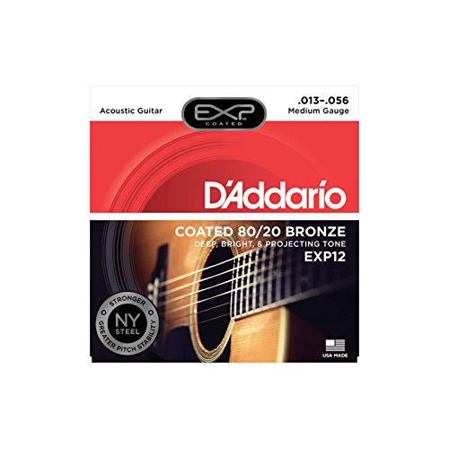 Image of D'Addario EXP12 Coated 80 /20 Bronze Acoustic Guitar Strings, Medium, 13-56