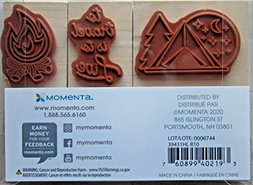Momenta Enjoy The Journey Camping Travel Outdoors Red Rubber Wood Stamps Set Of 6 #TOP1