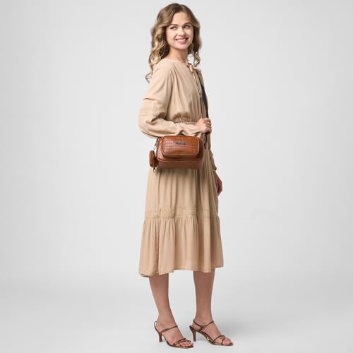 Image of Caprese Jena Medium Sling Bag for Women with Adjustable Strap & Detachable Pouch for Comfortable Wear | Zipper Closure | Versatile Handbag for Everyday Use, Travel, and Special Occasions