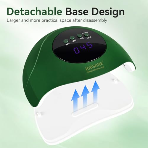 Image of JODSONE U V Nail Lamp LED Gel Nail Dryer Gel Nail Lamp with Auto Sensor and 4 Timers Home Salon Use Nail Tools Green