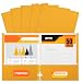Two Pocket Portfolio Folders, 50-Pack, Dark Yellow, Letter Size Paper Folders, by Better Office Products, 50 Pieces, Dark Yellow