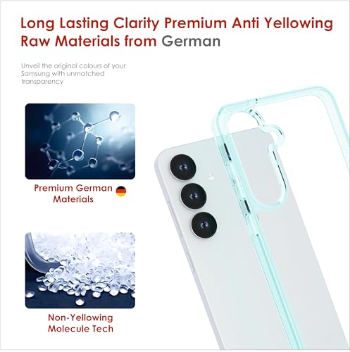 Image of Case for Samsung Galaxy S25 Plus, [Anti-Yellowing Technology] [Military Grade Drop Protection] Shockproof Slim Hybrid Phone Case for Samsung Galaxy S25 Plus 5G - Crystal Aqua Blue