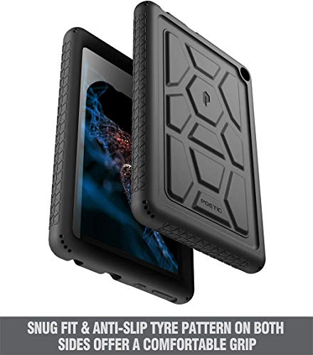 Poetic Turtleskin Series Case For All-New Kindle Fire Hd 8 Tablet And Fire Hd 8 Plus Tablet (10Th Gen, 2020 Release), Heavy Duty Shockproof Kids Friendly Silicone Bumper Protective Case Cover, Black #TOP4