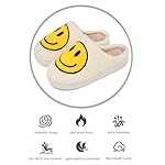 Hausschuhe mit Fröhliches Gesicht Damen Herren Weicher Plüsch Retro Hausschuhe Frauen Bequeme Warme Pantoffeln Trendiger Slipper drinnen und draußen,35-46 EU – Bild 2