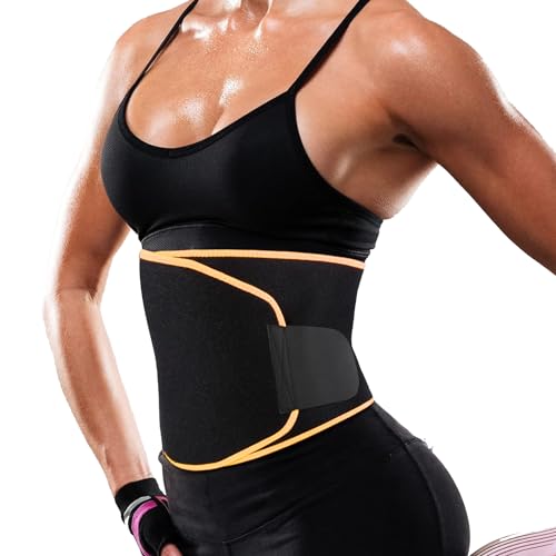 LEOPAX Professional Waist Trimmer Sweat Belt | Neoprene Body Shaper Lumber Support Belt Back Brace for Lower Back Pain (Unisex)