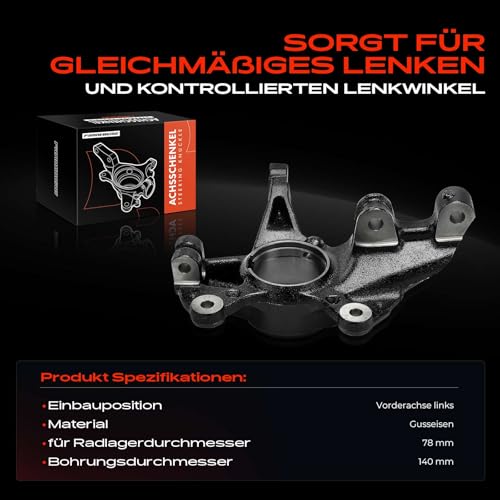 Frankberg 1x Achsschenkel Vorderachse Links Kompatibel mit Focus IV HN 1.0L 2.3L Focus IV Stufenheck HM 1.5L Focus IV Turnier HP 1.0L 2.3L 2018-2024 Replace# 2194091