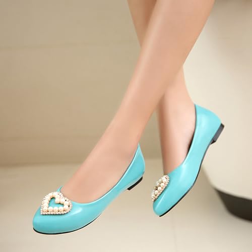 Women Flat Ballet Shoes Low Heel Shoes Round Toe Slip On Simple, Size 1-14.54