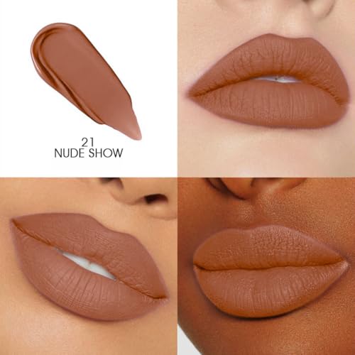 Image of Colors Queen Totally Matte Liquid Lipstick | Intense Color Payoff, Lightweight & Comfortable, One Swipe Application | Long Lasting, Non Transfer Liquid Lipstick for Women (21 - Nude Show, 7.5g)