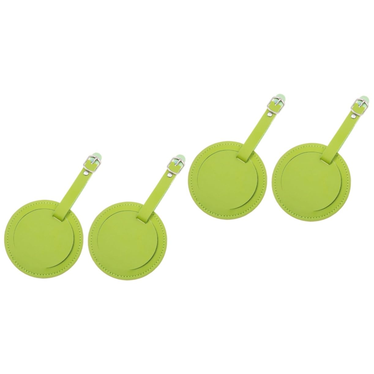 Abaodam 2sets Luggage Tag for Airplane Round Luggage Id Tag Travel Case Bright Leather Id Labels 2pcs*2