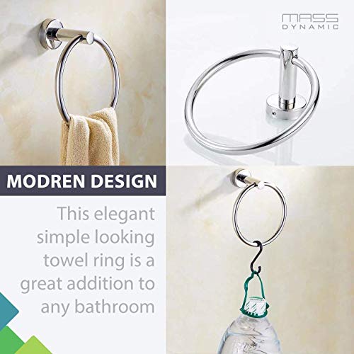 Stainless Steel Towel Holder, Bathroom Towel Ring, Wall Mount Hanging Towel Hanger Bath Accessories, Contemporary Round Style/Shape Hand Kitchen Towel Holder #TOP7