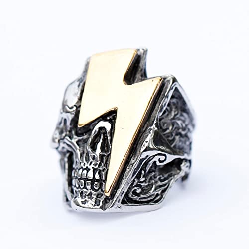 Bague crâne de Foudre LAMGUL en style punk rock gothique