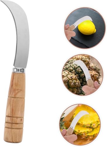 Image of Multipurpose Stainless Steel Curved Shape Fruit Peeling & Vegetable Cutting Knife Hand Held Tool Farming Paring for Mango Pine Apple Grass Cutter Home Restaurant Silver Color 1 Pcs