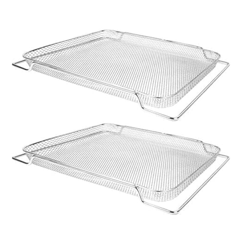 TEMOOUES 2 rejillas de cocina de acero inoxidable a prueba de óxido para hornear pasteles y pan, red de barbacoa