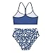 Weixinbuy Girls Swimsuit Two Piece Bathing Suits for Girl's Size 10 12 Blue Floral Bikini Sets Teen Girls’Swimwear 10-12