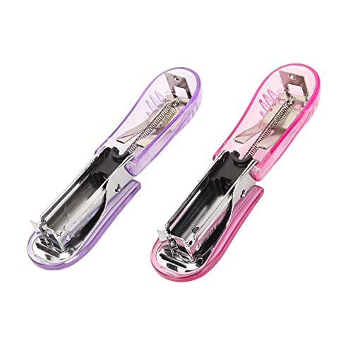 2pcs Stapler Portable 20 Sheets Acity Handheld L Structure Stapler with Needle R, e & e (#1) (#2)