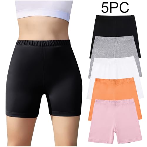 5 Pack Cotton Toddler Girls Shorts Cartwheel Bike Kids Biker Under Dress Dance Shorts Girls Stretchy Clothes2