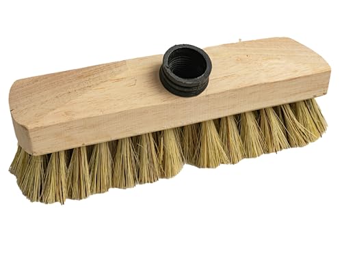 LNT Les nouveaux textiles - Brosse Lave-Pont 22 cm Imitation chiendent - Monture Bois - pour Laver récurer ponts terrasses carrelages sols Tapis - Douille...