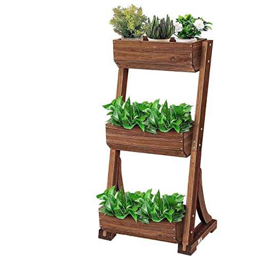 KESSER® Hochbeet Mit 3 Etagen Premium Blumenkasten Blumentreppe Pflanztreppe - Gemüsebeet Kräuterbeet Pflanzkübel Frühbeet Blumenbeet Pflanzkasten inkl. Gartenvlies- Beet für Terrasse Balkon & Garten
