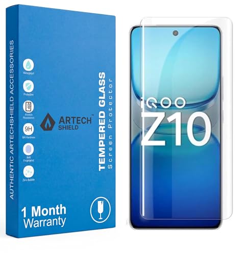 Image of Military-Grade Tempered Glass Screen Protector for IQOO Z10, 9H Hardness, Edge-to-Edge Coverage, Bubble-Free Easy Install