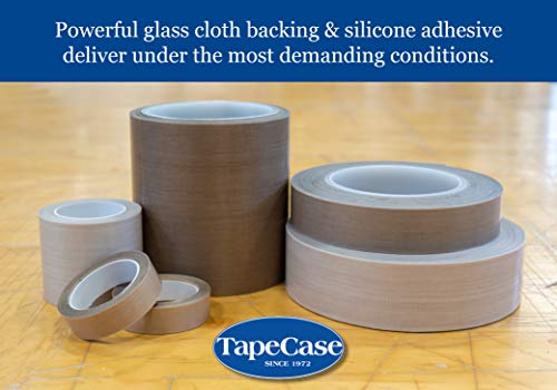 Image of TapeCase 134-10 PTFE Tan Abrasion Resistant Fiberglass Tape, Silicone Adhesive, Industrial Grade - 14 inch Width, 36YD Length (1 Roll)