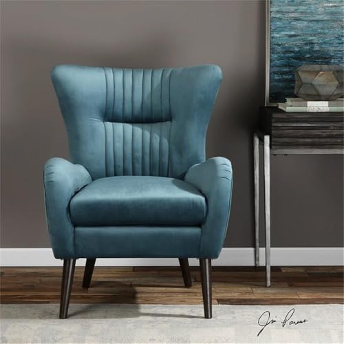 Sillón contemporáneo textil marrón elegante miniatura 2