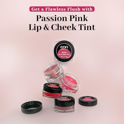 Image of Enn Beauty Pout Lip, Cheek & Eyeshadow Tint with SPF 10 withThe Goodness of Jojoba & Avocado Oil, Natural Blush for Women, Long Lasting, Sls & Paraben Free - Passion Pink, 5gm