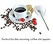 Coffee Spoon Rest, Mini Coffee Spoon Holder, Small Ceramic Spoon Rest for Coffee Stirrers, Teaspoon, Bar Spoon, Coffee Bar Accessories, Coffee Station (Ture white+Gold Spoon)