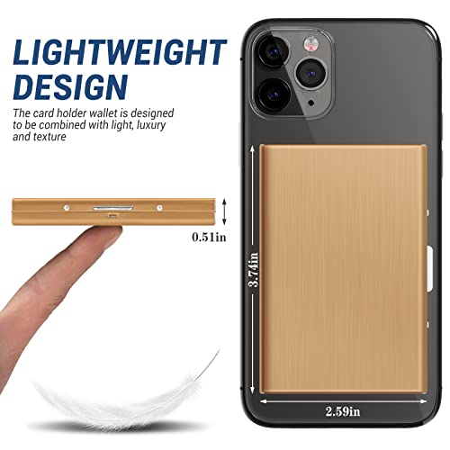 YINHEXI Business Card Holder Case Wallet for Men and Women, Metal Minimalist Slim Credit Card Wallet with Stainless Steel RFID Blocking for Men and Women (Bronzed)3