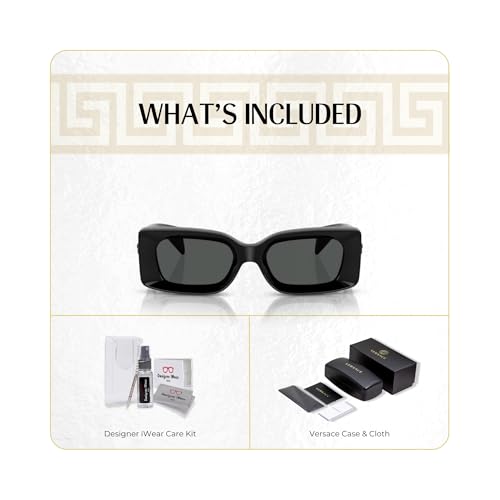 Versace VE4474U Rectangular Sunglasses for Men for Women +BUNDLE with ACCESSORY EYEWEAR KIT2